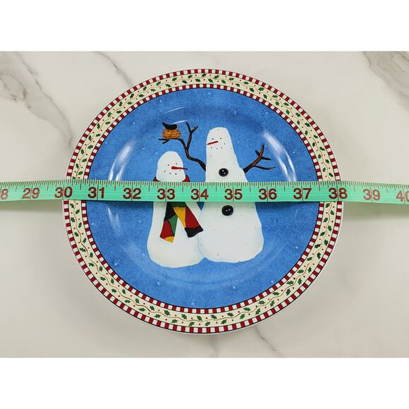 Oneida Sakura Snowman Salad Plate 8 1/4" Debbie Mumm Stoneware Dinnerware x 4 - Picture 14 of 14